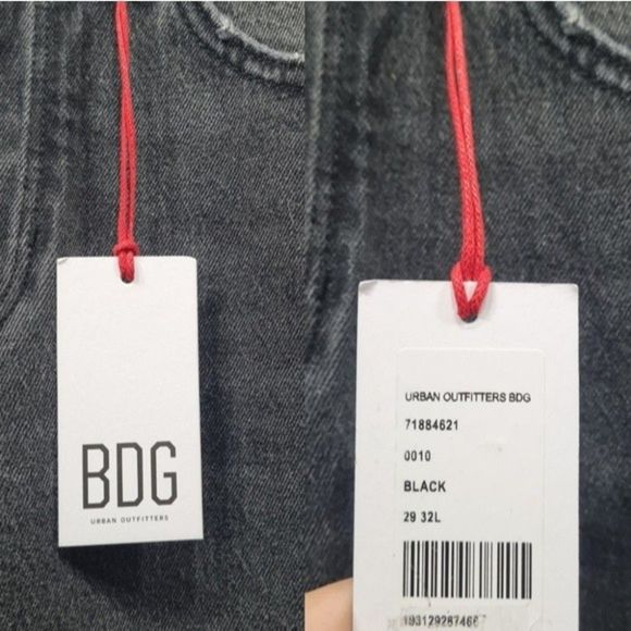 Urban Outfitter BDG Dillon High Rise Slim Straight Jean Black Womens Tag W29 L32 - Picture 12 of 16